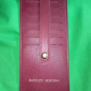 Badgley Mischka Burgundy 7 Card Holder